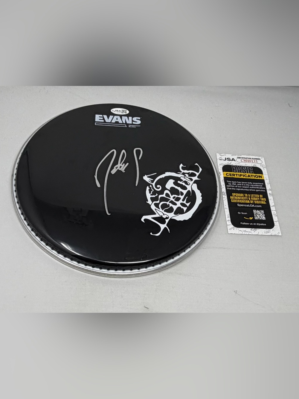 Mortiis signed Drumhead JSA COA